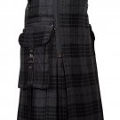 34 Size - Handmade Gothic Punk Rock Utility Kilt For Men Custom Made Premium Modern Kilt