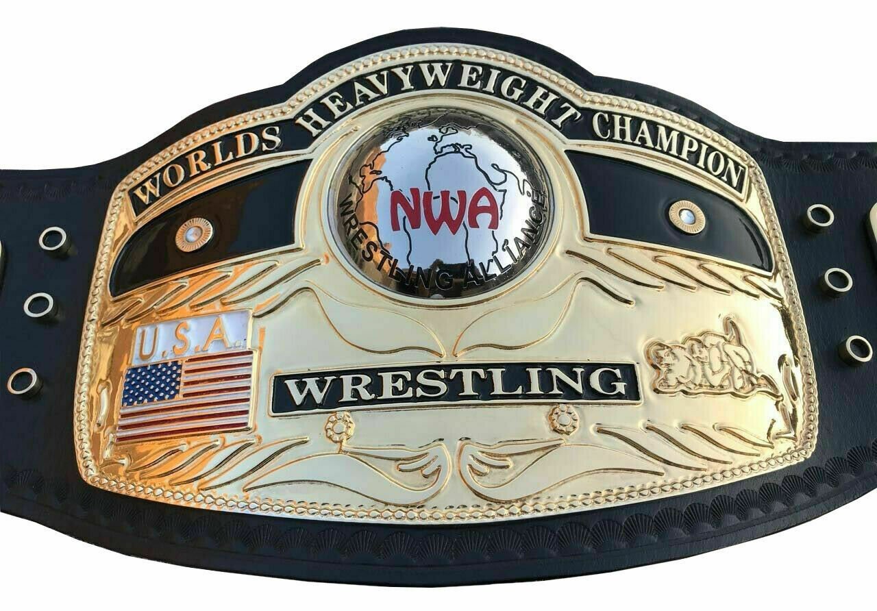 NWA DOMED GLOBE WORLD HEAVYWEIGHT CHAMPIONSHIP BELT BRASS ADULT SIZE REPLICA