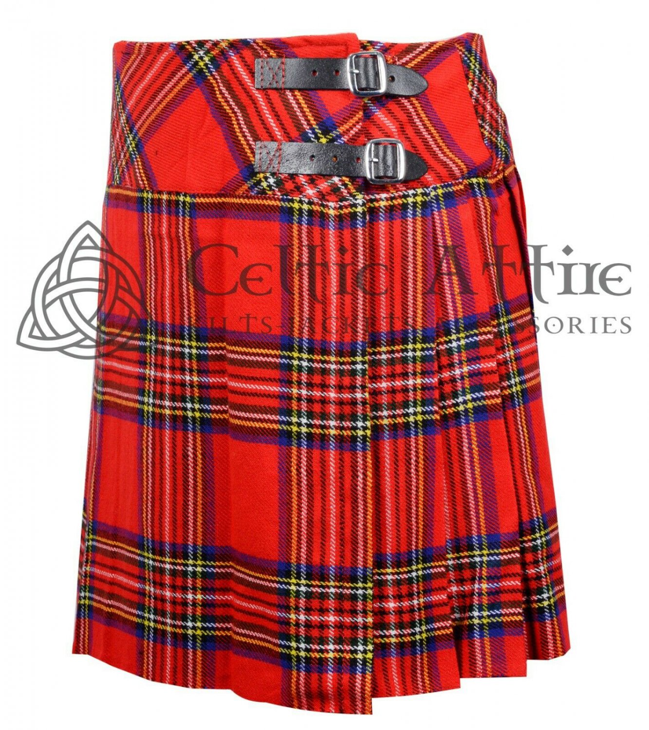 40 - Size - Scottish Ladies Royal Stewart Tartan KILTED SKIRT Mini Length Billie Skirt Plaid Skirt
