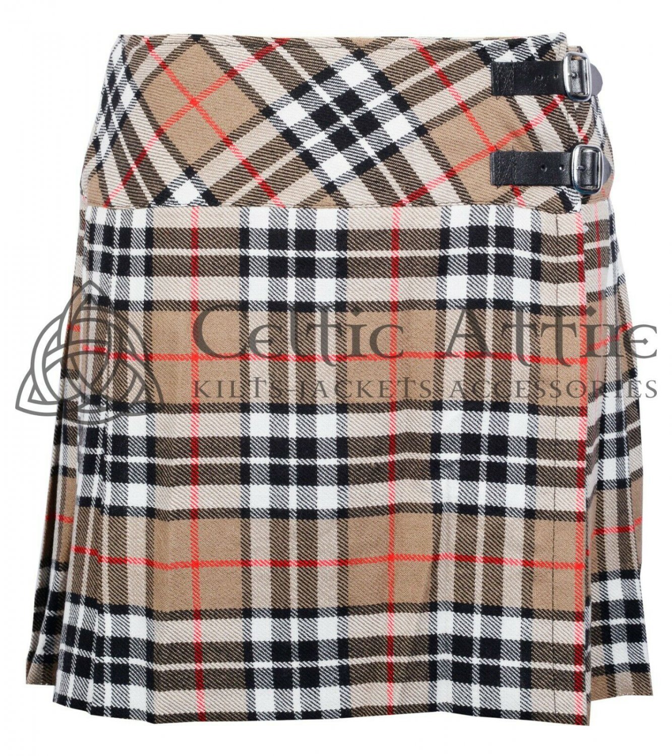 38 - Size - Scottish Ladies Campbell of Thompson Tartan KILTED SKIRT Mini Length Billie Skirt