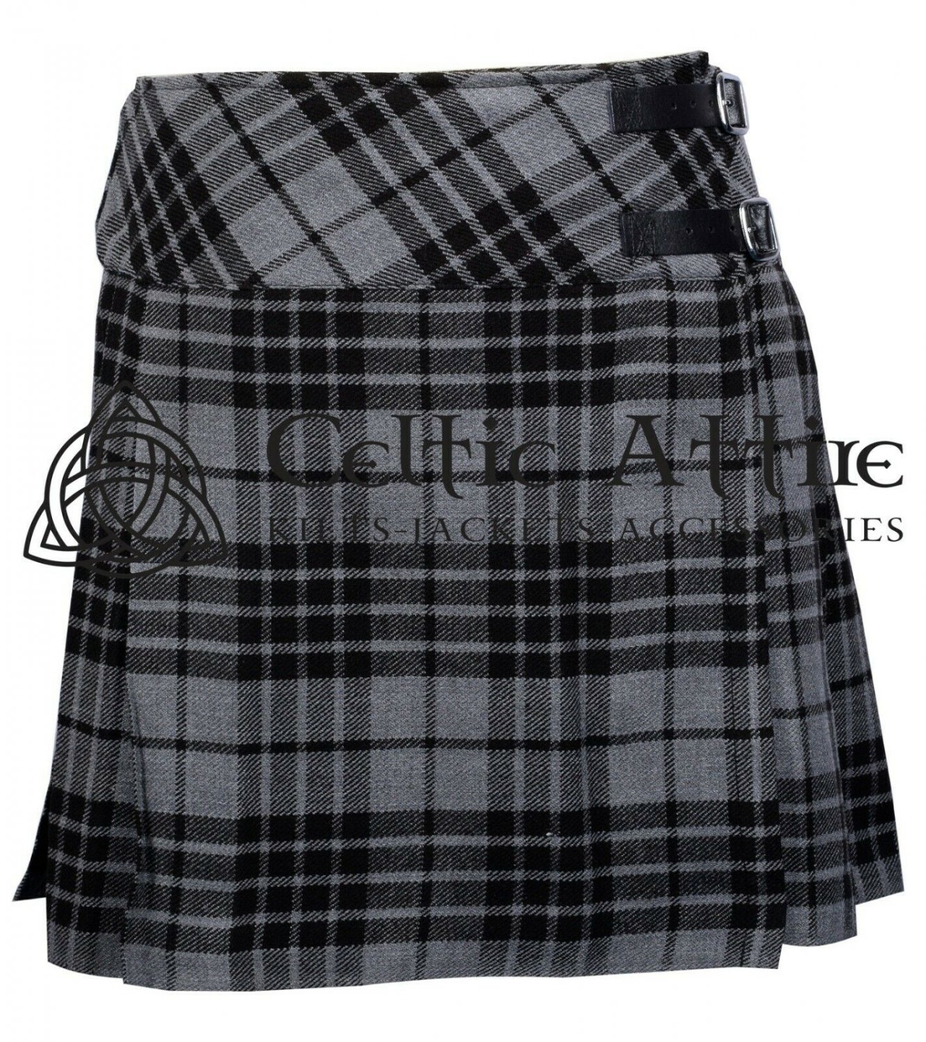 30 - Size - Grey Watch Scottish Ladies Tartan KILTED SKIRT Mini Length Billie Skirt
