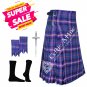 34 - Size - Scottish Kilt 8 yard MASONIC TARTAN KILT Free Kilt Pin - Flashes - Socks - 39 Colors
