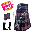 50 - Size - Scottish Kilt 8 yard BRUCE TARTAN KILT Free Kilt Pin - Flashes - Socks - 39 Colors