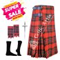 48 - Size - Scottish 8 yard Kilt MACGREGOR TARTAN KILT Free Kilt Pin - Flashes - Socks - 39 Colors