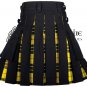 Custom - Hybrid UTILITY KILTS for Men Black Cotton Macleod of Lewis Tartan Cargo Pockets Kilt