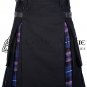 30- Size- Hybrid UTILITY KILTS for Men Black Cotton Pride of Scotland Tartan Cargo Pockets Kilt