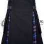 36 - Size- Hybrid UTILITY KILTS for Men Black Cotton Pride of Scotland Tartan Cargo Pockets Kilt