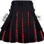 34 - Size- Hybrid UTILITY KILTS for Men Black Cotton Royal Stewart Tartan Cargo Pockets Kilt