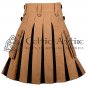 34 - Size - Scottish Hybrid UTILITY KILTS for Men Camel Canvas Black Canvas Cargo Pockets Kilt