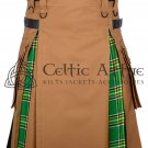 44 - Size - Scottish Hybrid UTILITY KILTS for Men Camel Canves IRISH Tartan Cargo Pockets Kilt