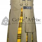 44 - Size - Hybrid UTILITY KILTS for Men Khaki Cotton Macleod of Lewis Tartan Cargo Pockets Kilt