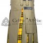 48 - Size - Hybrid UTILITY KILTS for Men Khaki Cotton Macleod of Lewis Tartan Cargo Pockets Kilt