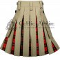 50 - Size - Hybrid UTILITY KILTS for Men Khaki Cotton Wallace Tartan Cargo Pockets Kilt