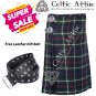 38 - Size - Scottish Highlander 8 Yard MacKenzie Tartan Custom Kilt & Leather Kilt Belt