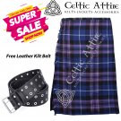 38 - Size - Scottish Highlander 8 Yard Pride of Scotland Tartan Custom Kilt & Leather Kilt Belt