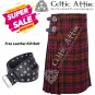 30 - Size - Scottish Highlander 8 Yard Macdonald Tartan Custom Kilt & Leather Kilt Belt