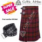 48 - Size - Scottish Highlander 8 Yard Macdonald Tartan Custom Kilt & Leather Kilt Belt