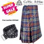 32 - Size - Scottish Highlander 8 Yard IRN BRU Tartan Custom Kilt & Leather Kilt Belt