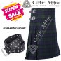 40 - Size - Scottish Highlander 8 Yard Black Watch Tartan Custom Kilt & Leather Kilt Belt