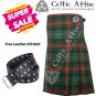 40 - Size - Scottish Highlander 8 Yard Ross Hunting Modern Tartan Custom Kilt & Leather Kilt Belt