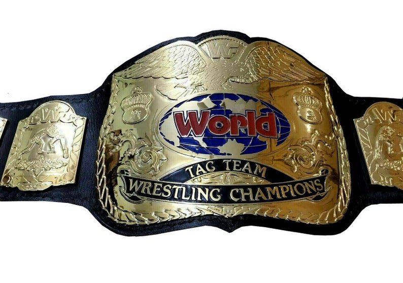 World TAG TEAM Wrestling Championship Title Belt Adult Size (Replica) Handmade