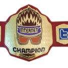 WWE WWF Zack Rider Internet Championship Wrestling Belt Replica With Red Leather strap