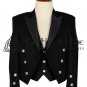 PRINCE CHARLIE Scottish Kilt Jacket & Waistcoat / Vest Black Wool Made to Order