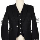 Made to Measure - Premium Quality Hand Made - Black Wool Argyll Jacket and Waist