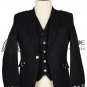 Made to Measure - Premium Quality Hand Made - Black Wool Argyll Jacket and Waist