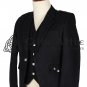 Made to Measure - Premium Quality Hand Made - Black Wool Argyll Jacket and Waist