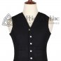 Scottish Argyll Highland Waistcoat 5 Buttons Black Wool Premium KILT VEST Made to order