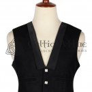 Prince Charlie Vest - Scottish Traditional 3 Buttons Black Wool KILT WAISTCOAT Made to Order