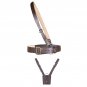40 Waist Size Sam Browne Genuine Leather belt - Shoulder Strap with Sword Frog for Belt