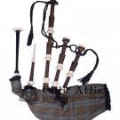 Scottish Bagpipes Black Watch Weathered Tartan Bagpipe (Natural & Black Finish) as your Choice