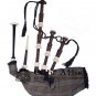 Scottish Bagpipes Black Watch Weathered Tartan Bagpipe (Natural & Black Finish) as your Choice