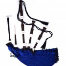Scottish Great  Highland Bagpipes Blue Velvet  Bagpipe (Natural & Black Finish) as your Choice