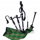 Scottish Highlander Bagpipes IRISH Tartan Bagpipe (Natural & Black Finish) as your Choice