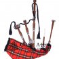 Scottish Highlander Bagpipes MACGREGOR Tartan Bagpipe (Natural & Black Finish) as your Choice