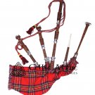 Great Highlander Scottish  Bagpipes ROYAL STEWART  Bagpipe (Natural & Black Finish) as your Choice