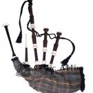 Bagpipes - Scottish Mackenzie Weathered Tartan Bagpipe (Natural & Black Finish) as your Choice