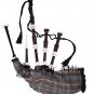 Bagpipes - Scottish Mackenzie Weathered Tartan Bagpipe (Natural & Black Finish) as your Choice