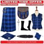 Premium Custom Scottish Traditional 8 Yard TARTAN KILT Package - 9 Accessories - 48 Size