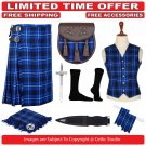 Premium Custom Scottish Traditional 8 Yard TARTAN KILT Package - 9 Accessories - 50 Size