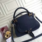 Blue Genuine Leather Classic Design Marcie Medium Satchel Bag Medium Marcie Satchel Tote Handbag