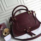 Deep Red Genuine Leather Classic Marcie Medium Satchel Bag Medium Marcie Satchel Tote Handbag