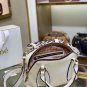 White Small Daria Bag Women's Sweet 100% Calf-skin Leather Handbag Satchel Small Daria Shoulder Bag