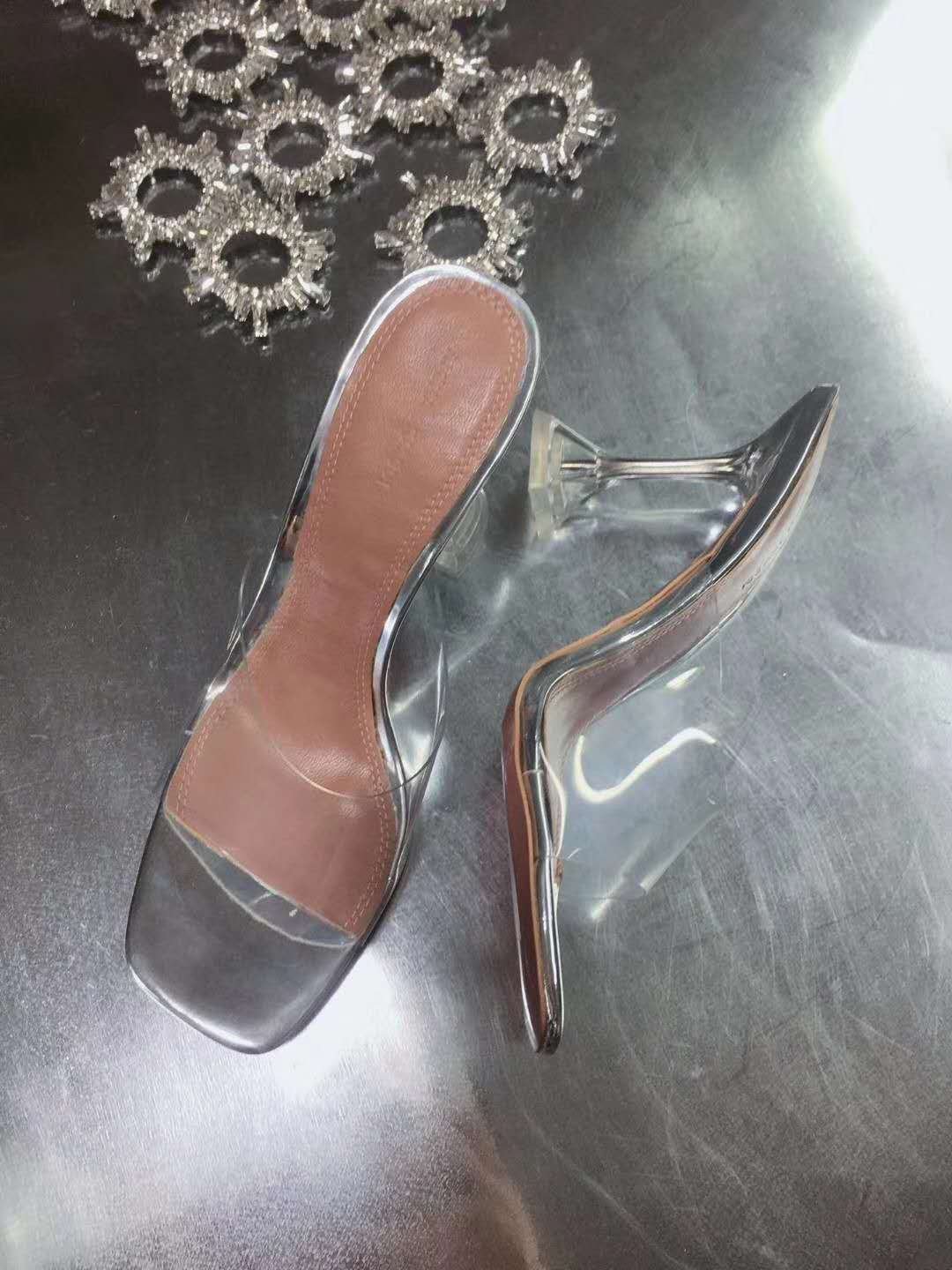 clear pvc mules