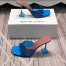 Blue Amina Muaddi Shoes Brand Amina Muaddi Pvc Mules