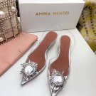 Amina Muaddi Begum Clear Pvc Slingback Pumps Women Brand Shoes