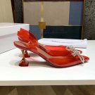Amina Muaddi Begum Red Heels Women Brand Shoes